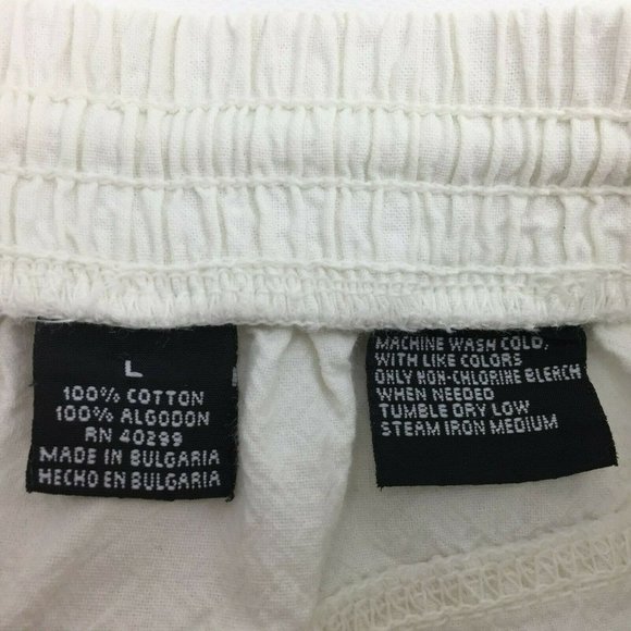 Erica Women's White Elastic Waist Shorts Stretch 100% Cotton Large - Picture 9 of 9